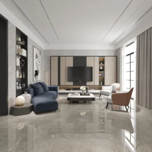 Gạch 60x120 Cm - Gạch Vân Đá Bóng Xám Ghi - Ảnh 4