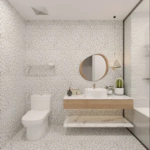 Gạch 60x60 Cm - Gạch Terazzo Mờ Trắng - Ảnh 3