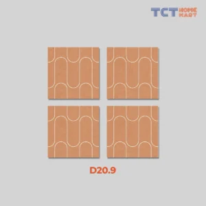 Gạch Bông 40x40 cm - Gạch Trang Trí Mix 2 Kiểu Mờ Cam Đất
