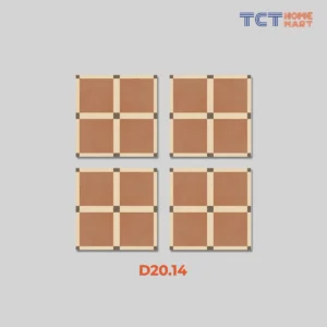 Gạch Bông 40x40 cm - Gạch Trang Trí Họa Tiết Hình Học Mờ Cam Đất