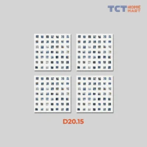 Gạch 40x40 cm - Gạch Trang Trí Gỉa Mosaic Mờ Mix Trắng Xanh Dương