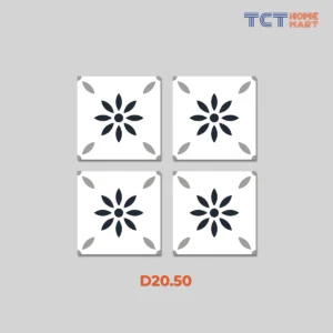 BST 15 Kiểu Gạch Bông 20x20 cm - Gạch Trang Trí Mờ Trắng Đen - Ảnh 3