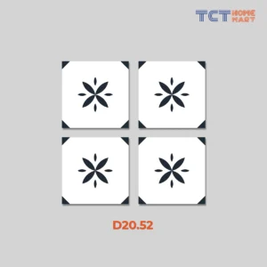 BST 15 Kiểu Gạch Bông 20x20 cm - Gạch Trang Trí Mờ Trắng Đen - Ảnh 5