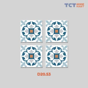 BST 7 Kiểu Gạch Bông 20x20 cm - Gạch Trang Trí Mờ Xanh Dương - Ảnh 3
