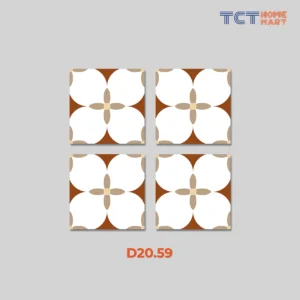 BST 8 Kiểu Gạch Bông 20x20 cm - Gạch Trang Trí Mờ Kem Mix Cam Đất