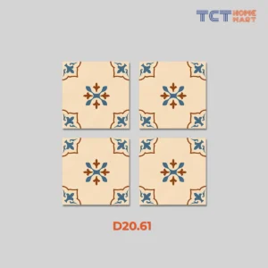 BST 8 Kiểu Gạch Bông 20x20 cm - Gạch Trang Trí Mờ Kem Mix Cam Đất - Ảnh 3