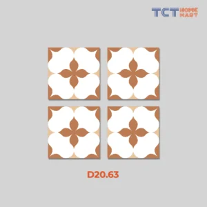 BST 8 Kiểu Gạch Bông 20x20 cm - Gạch Trang Trí Mờ Kem Mix Cam Đất - Ảnh 7