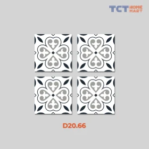 BST 15 Kiểu Gạch Bông 20x20 cm - Gạch Trang Trí Mờ Trắng Đen - Ảnh 15