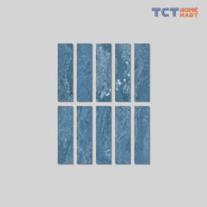 Gạch Thẻ 7.5x30 cm - Gạch Trang Trí Vân Đá Mờ Xanh Ghi Đậm
