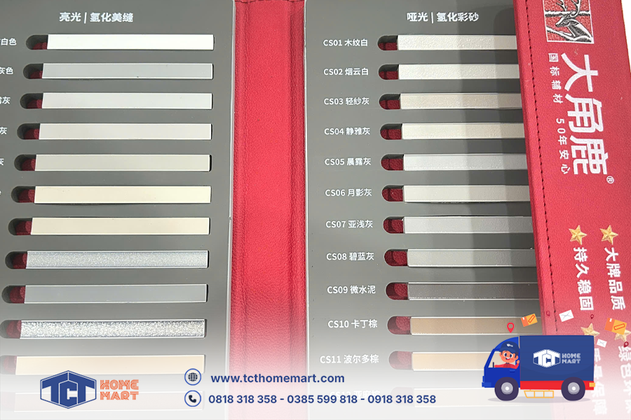 Chi tiết 24 màu keo chà ron Epoxy DeerTiles dòng men bóng và men mờ