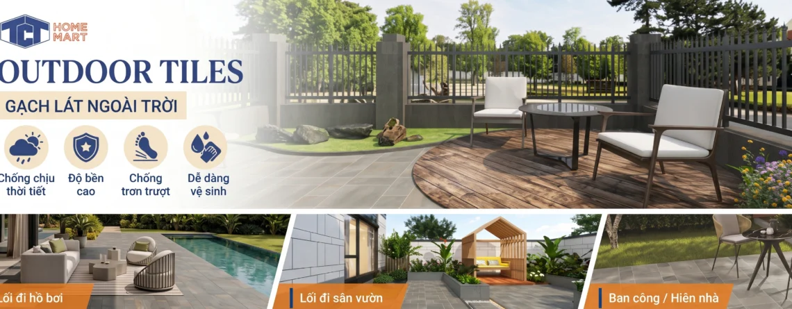 TCT Home Mart bí quyết chọn gạch lát sân vườn bền, đẹp, chống trượt